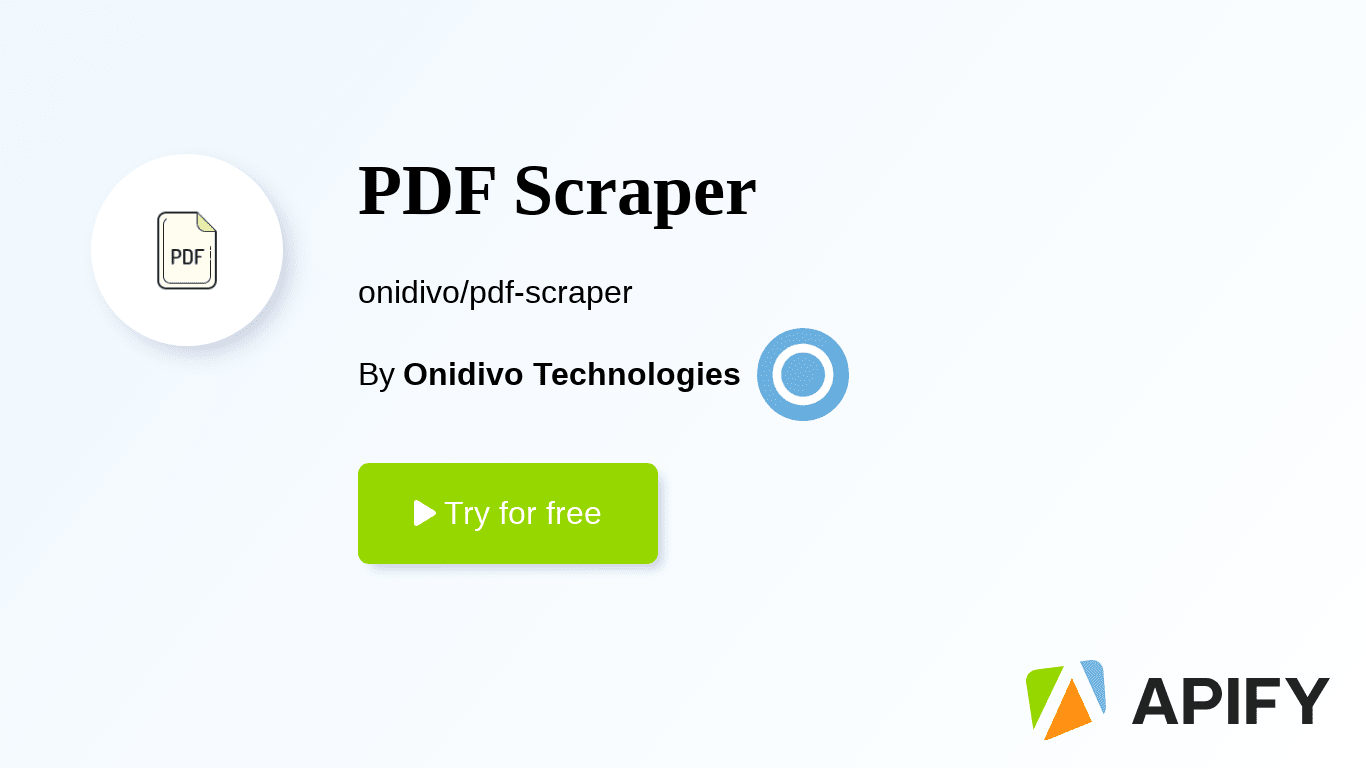 PDF Scraper · Apify