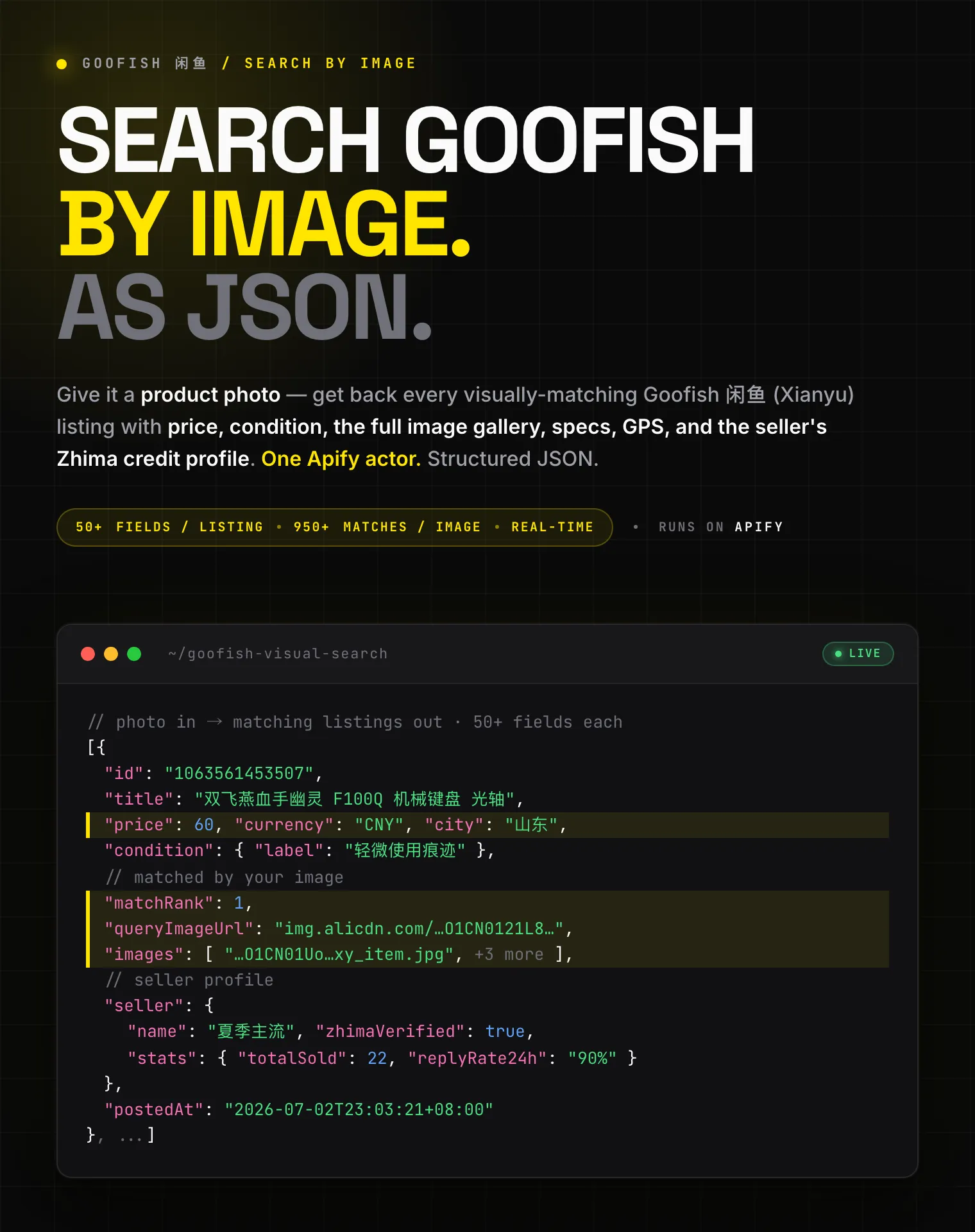 Goofish Visual Search Scraper