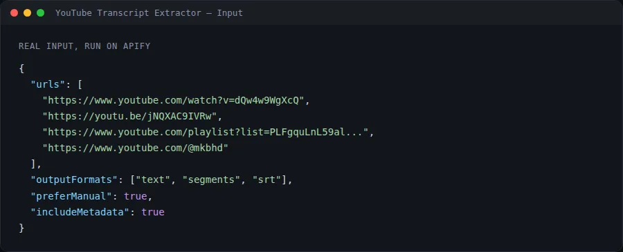 Real input example