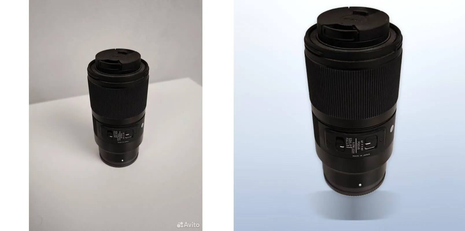 Camera lens on the pale-sky background