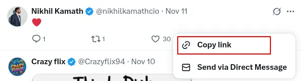 Copy Twitter/X Comment Link