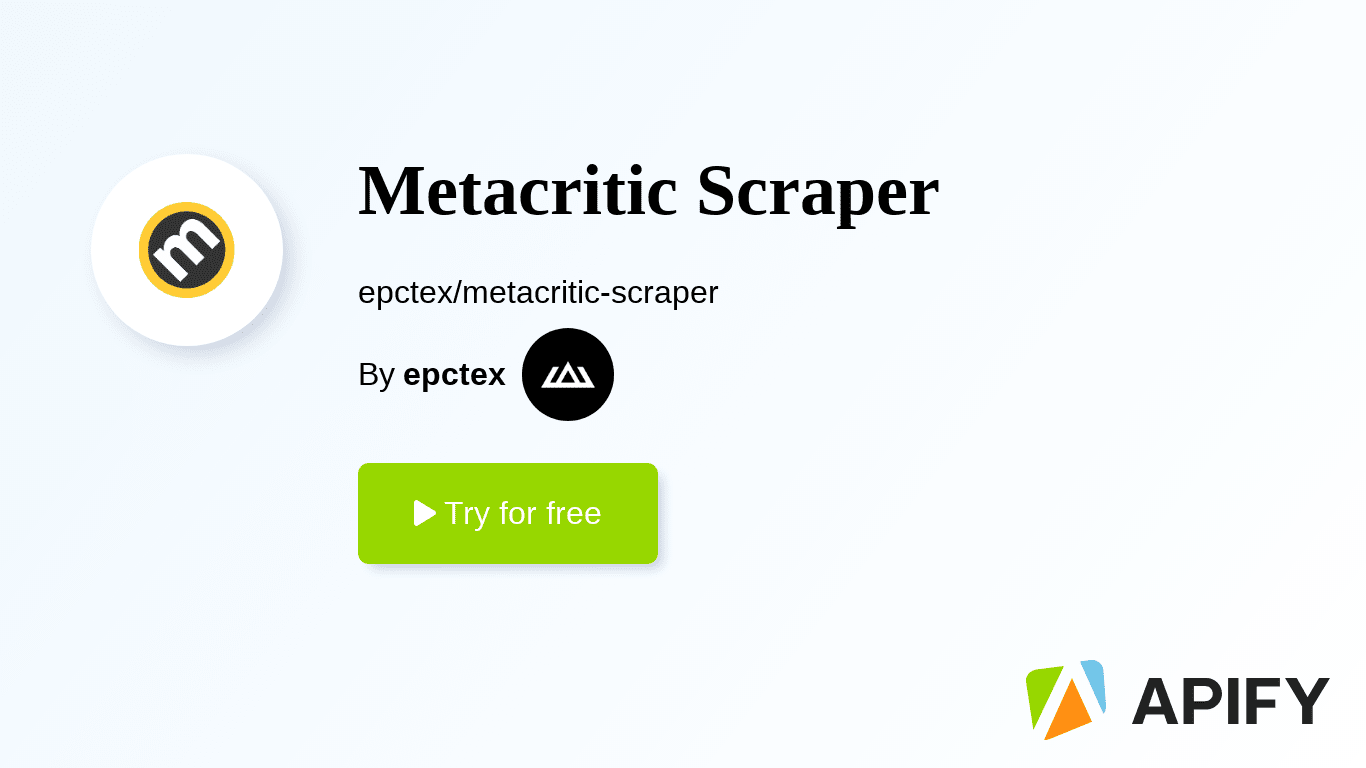 metacritic-scraper-apify