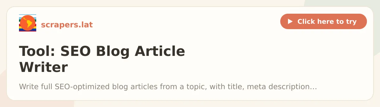 Tool: SEO Blog Article Writer