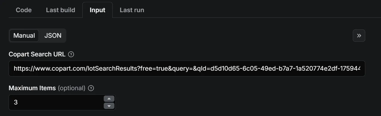 Input Configuration