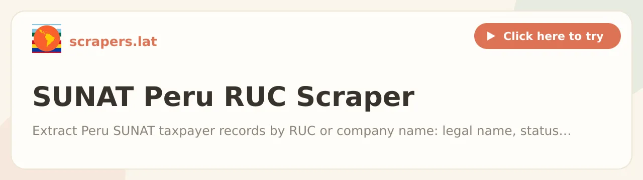 SUNAT Peru RUC Scraper