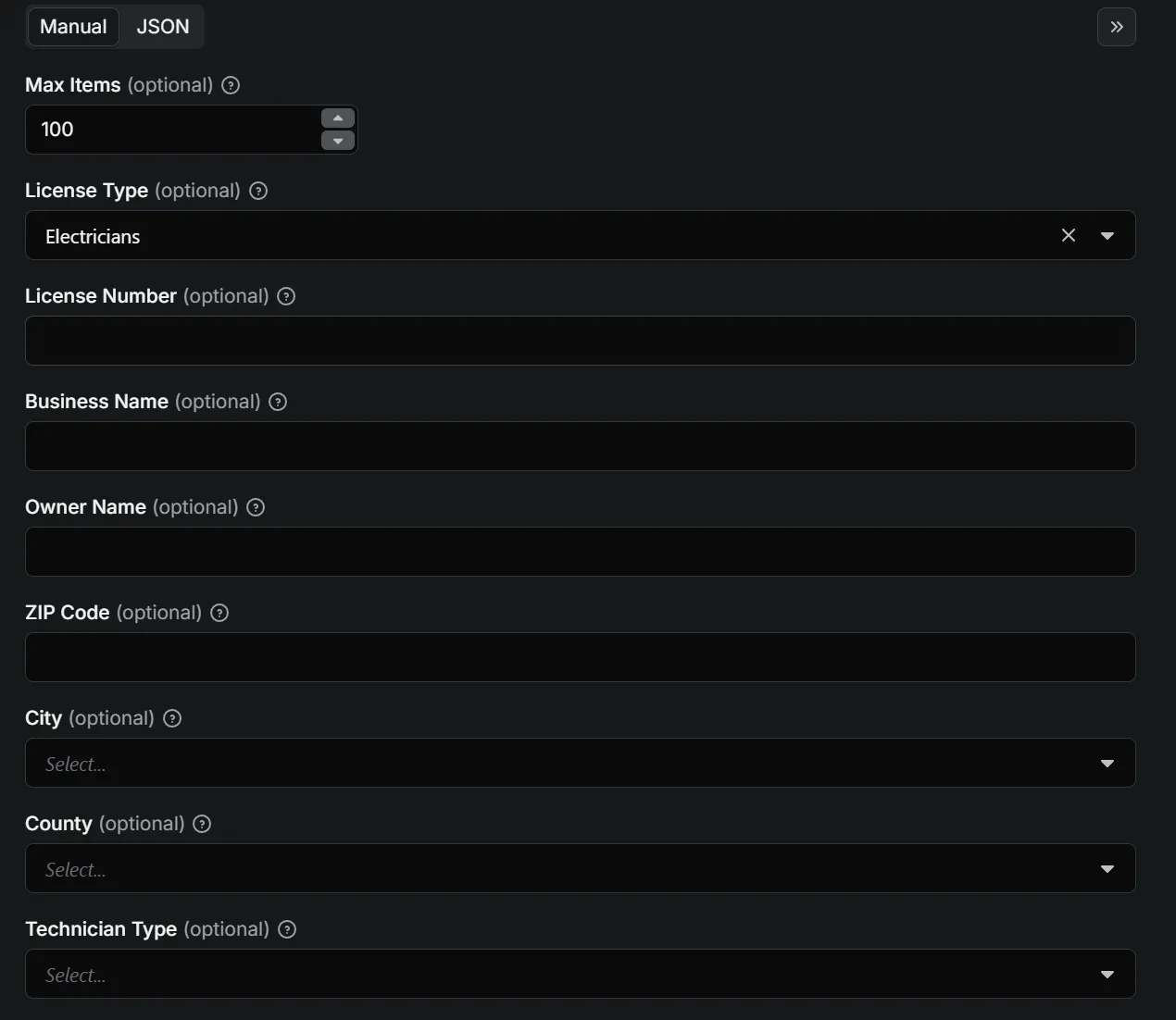 Input Configuration