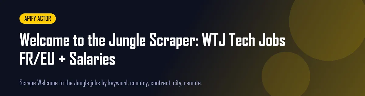 Welcome to the Jungle Scraper banner