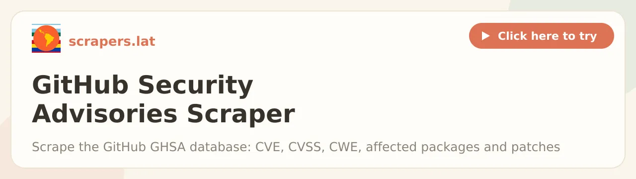 GitHub Security Advisories Scraper