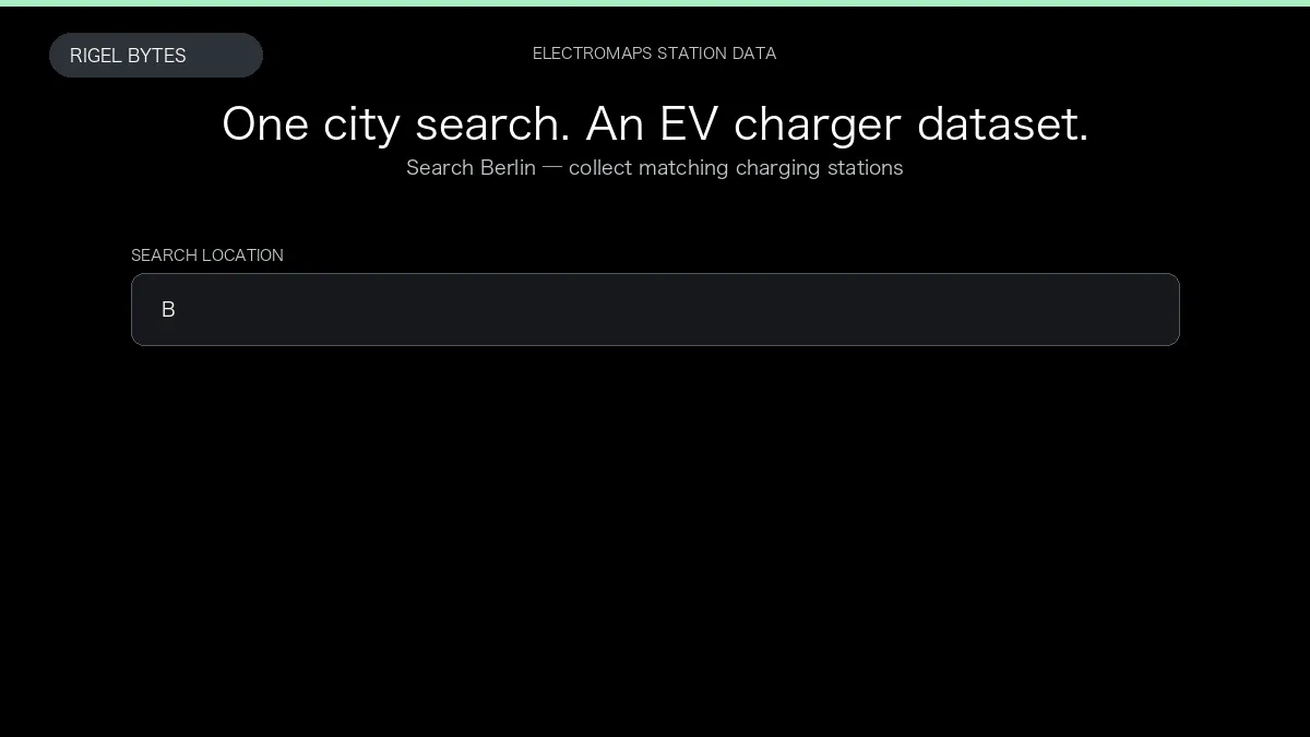 Electromaps Scraper — input to structured data