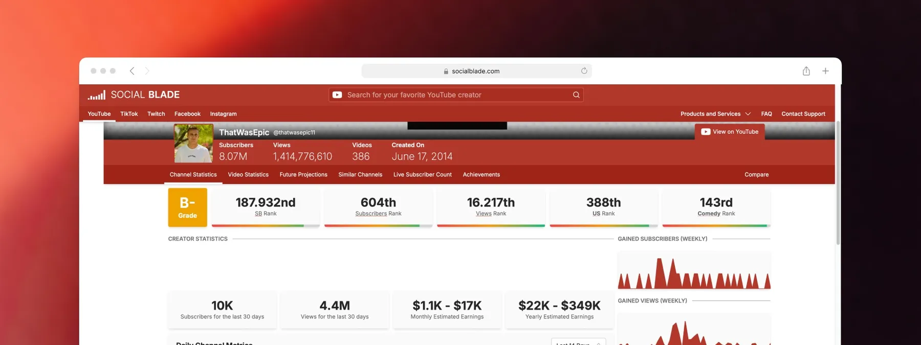 Social Blade Scraper Cover Image