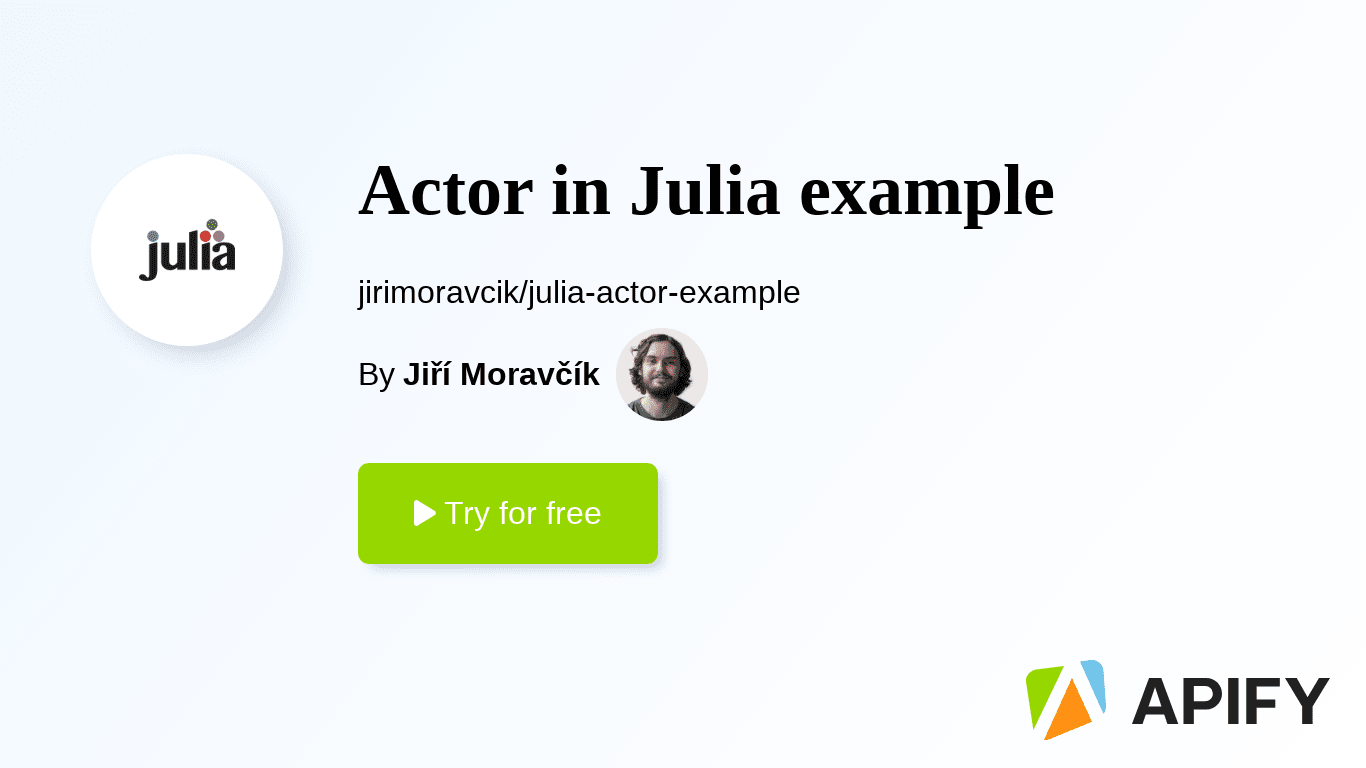 Related actors · Actor in Julia example · Apify