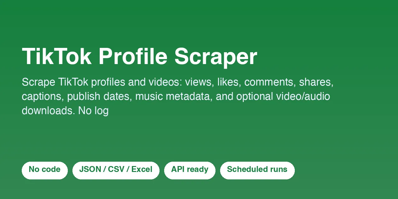 TikTok Profile Scraper - scrape data with Apify