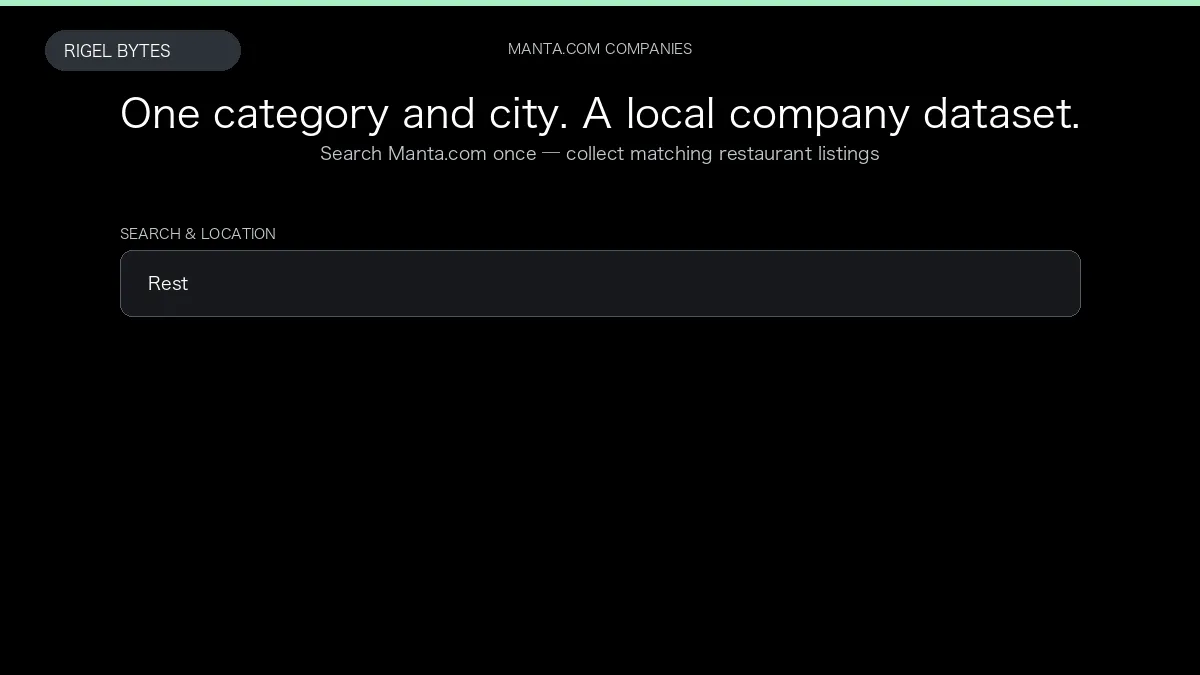 Manta Scraper — input to structured data