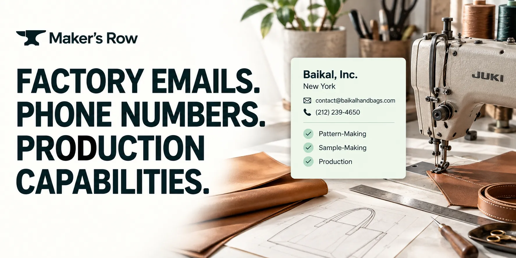 MakersRow factory emails, phone numbers and production capabilities