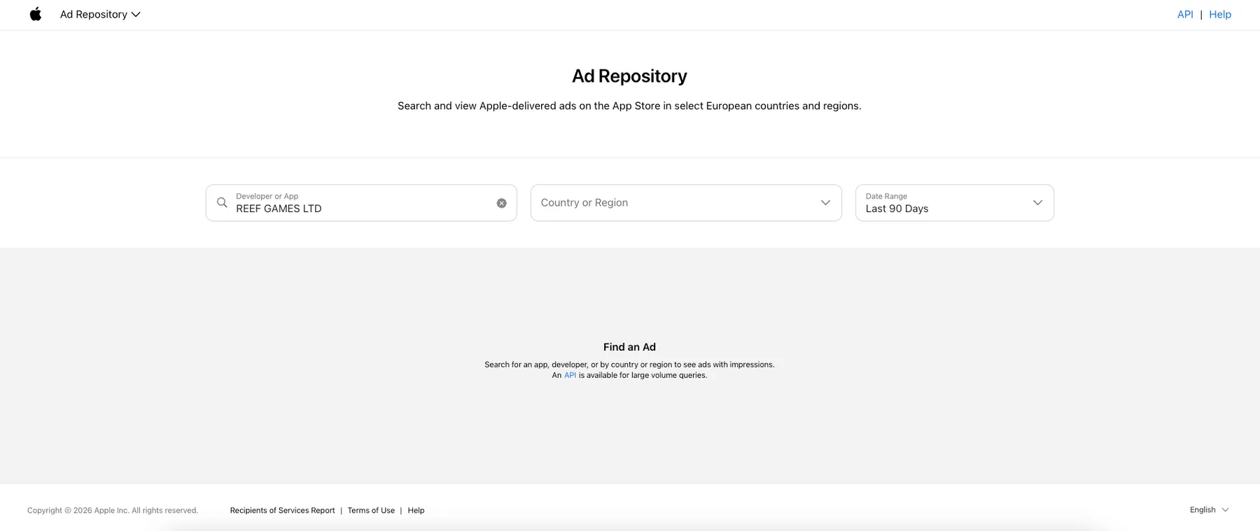 Apple Ads Scraper