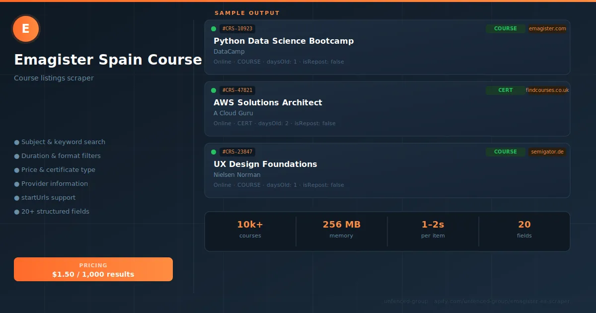Emagister Spain Course Scraper