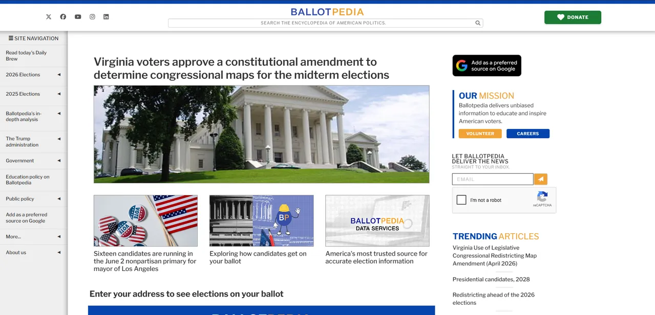 Ballotpedia.org Scraper