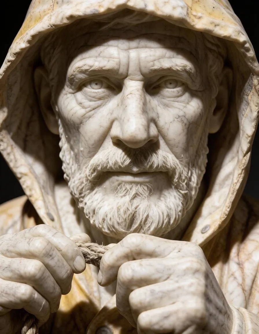 Photo converted to marble statue, identity preserved — Hunyuan Image 3 image to image