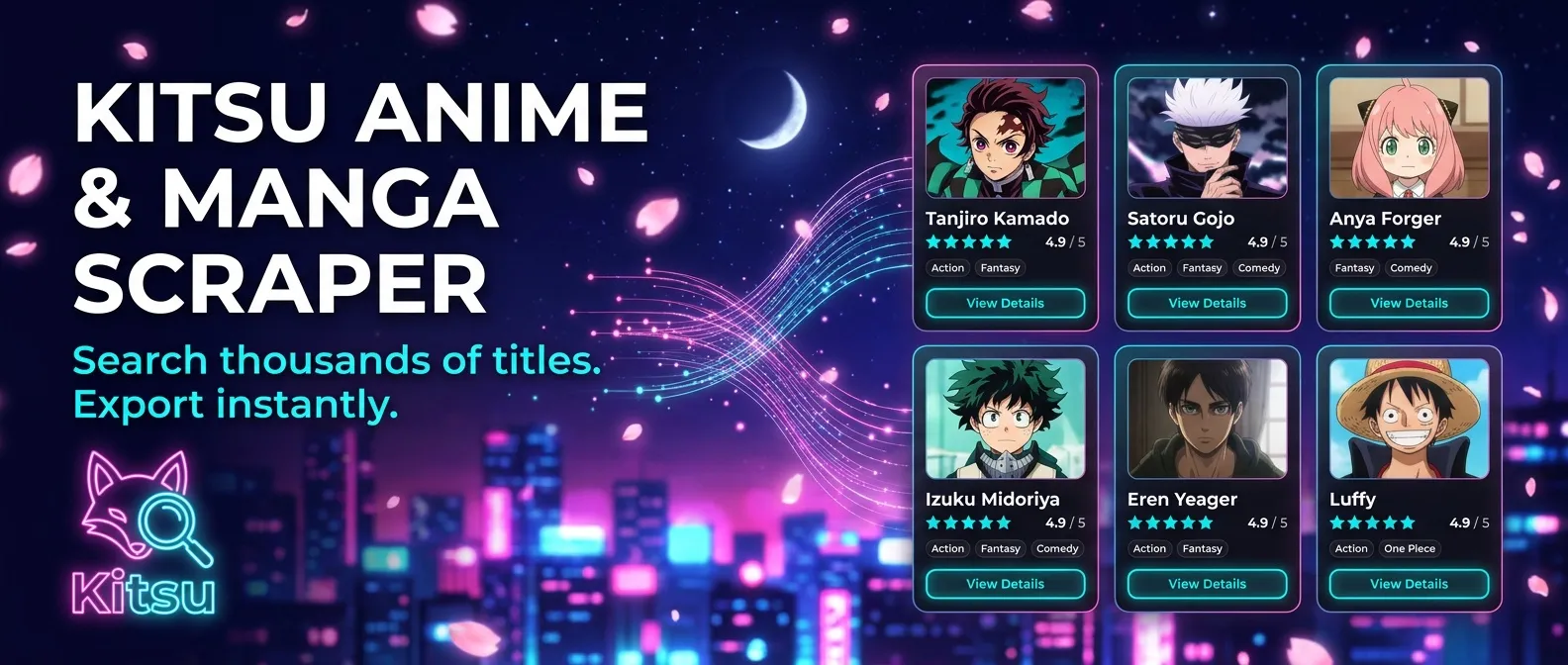 Kitsu Anime & Manga Scraper