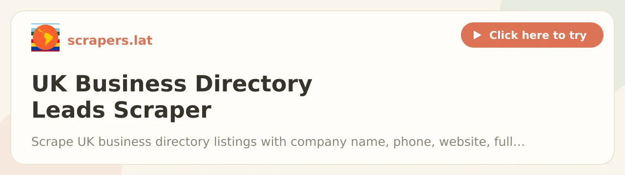 UK Business Directory Leads Scraper