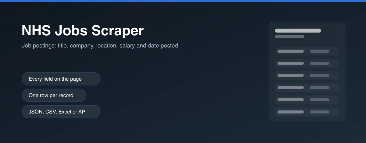 NHS Jobs Scraper hero