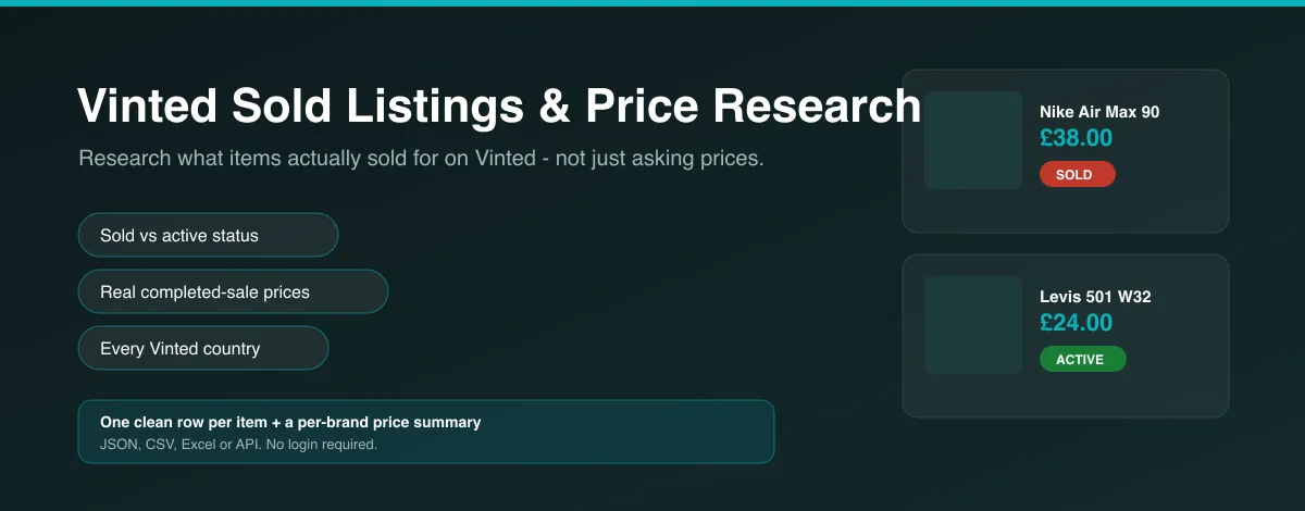Vinted sold listings and price research scraper