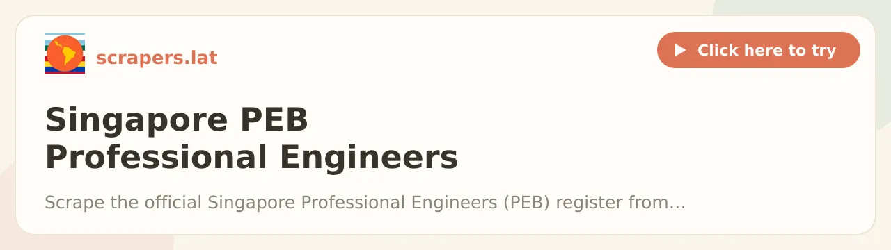 Singapore PEB Professional Engineers Scraper