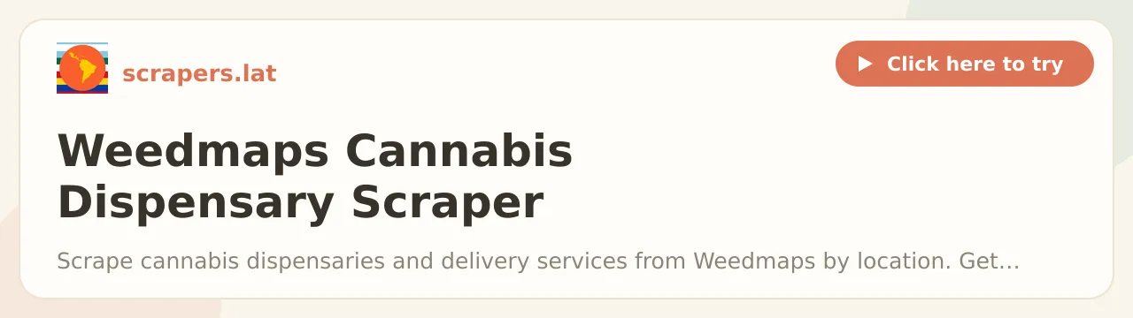 Weedmaps Cannabis Dispensary Scraper