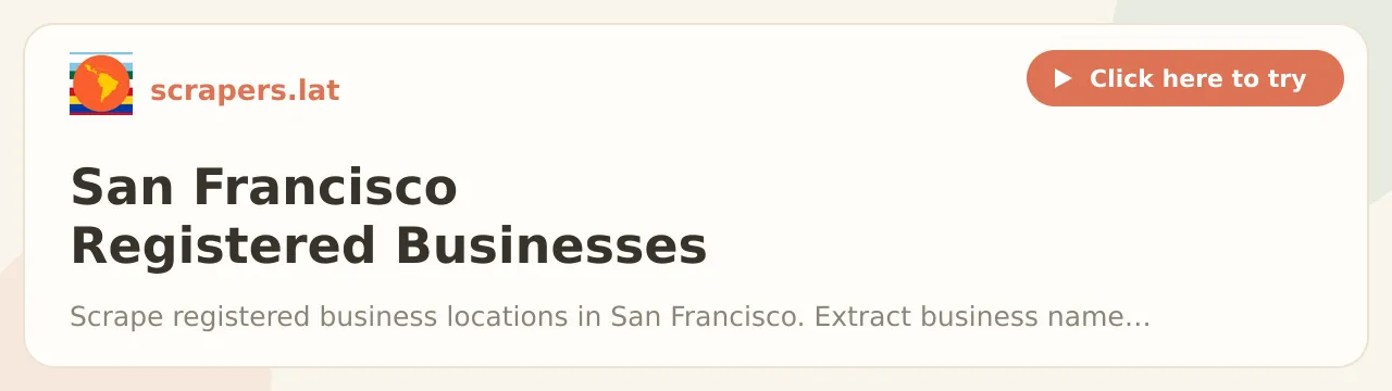 San Francisco Registered Businesses Scraper