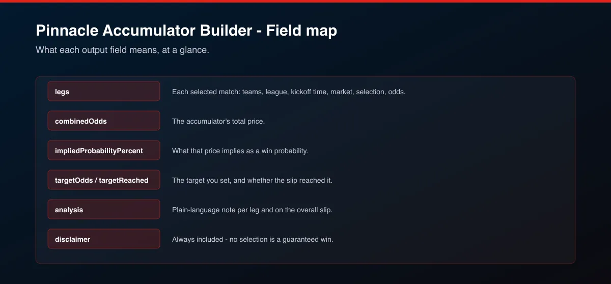 Pinnacle Accumulator Builder output field map