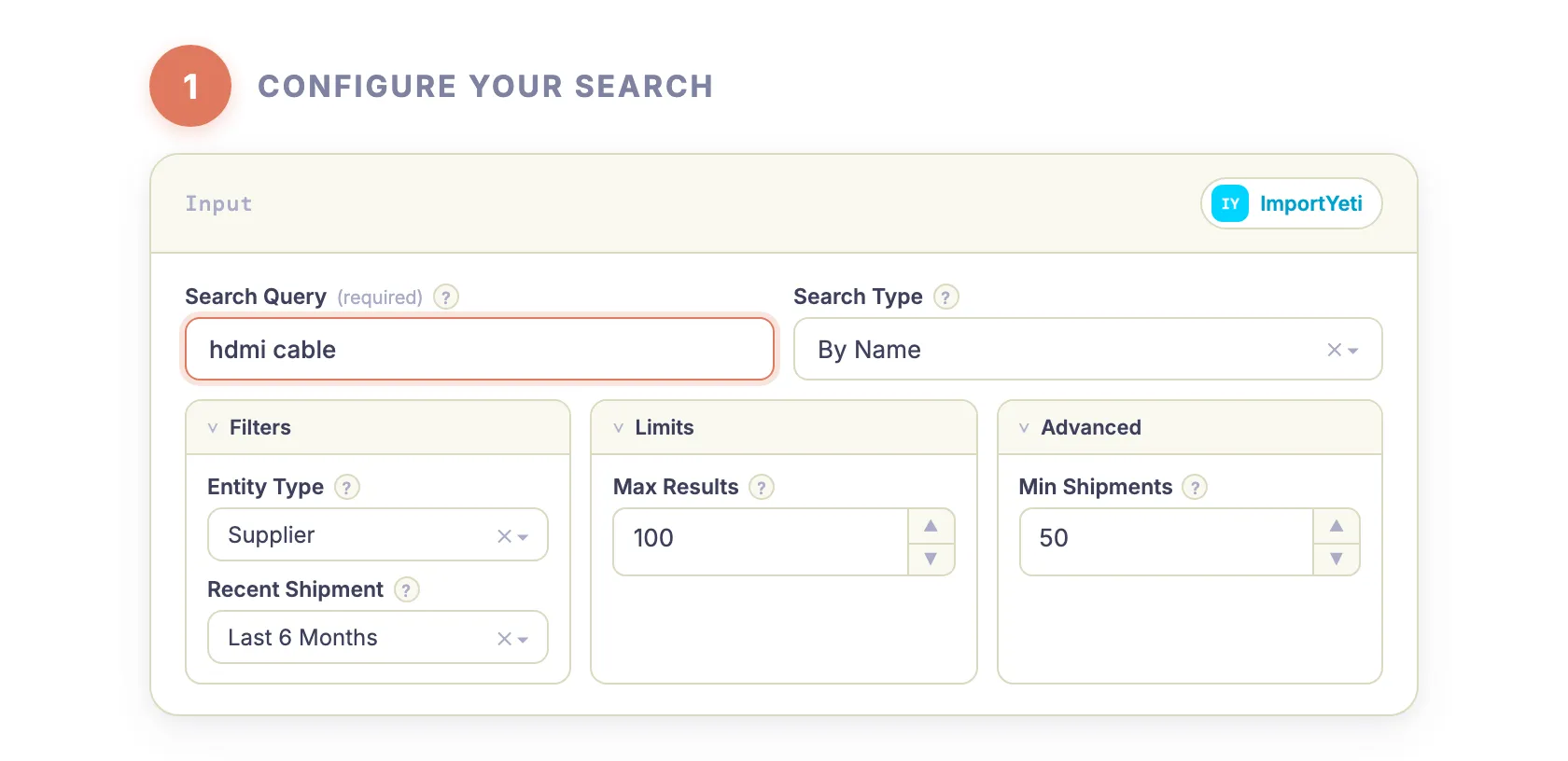 Step 1 — Configure your search