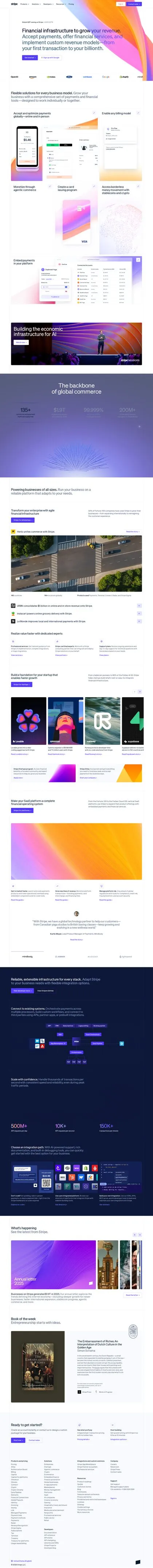 Full-page screenshot of stripe.com, 14,760 pixels tall
