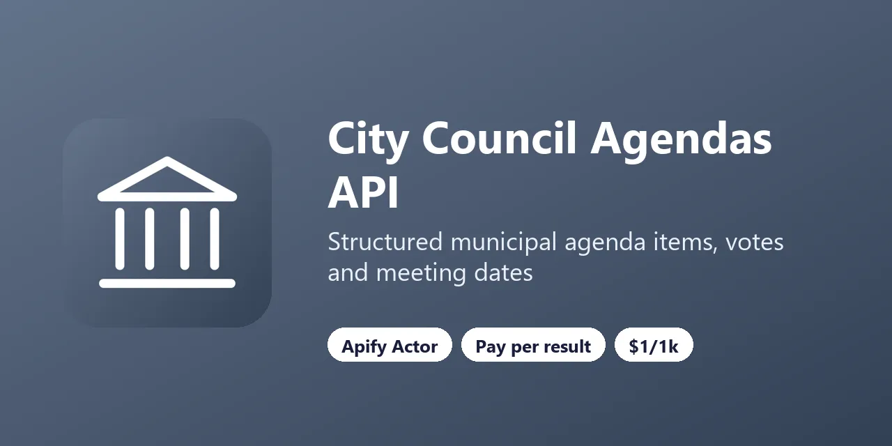 City Council Agendas API on Apify