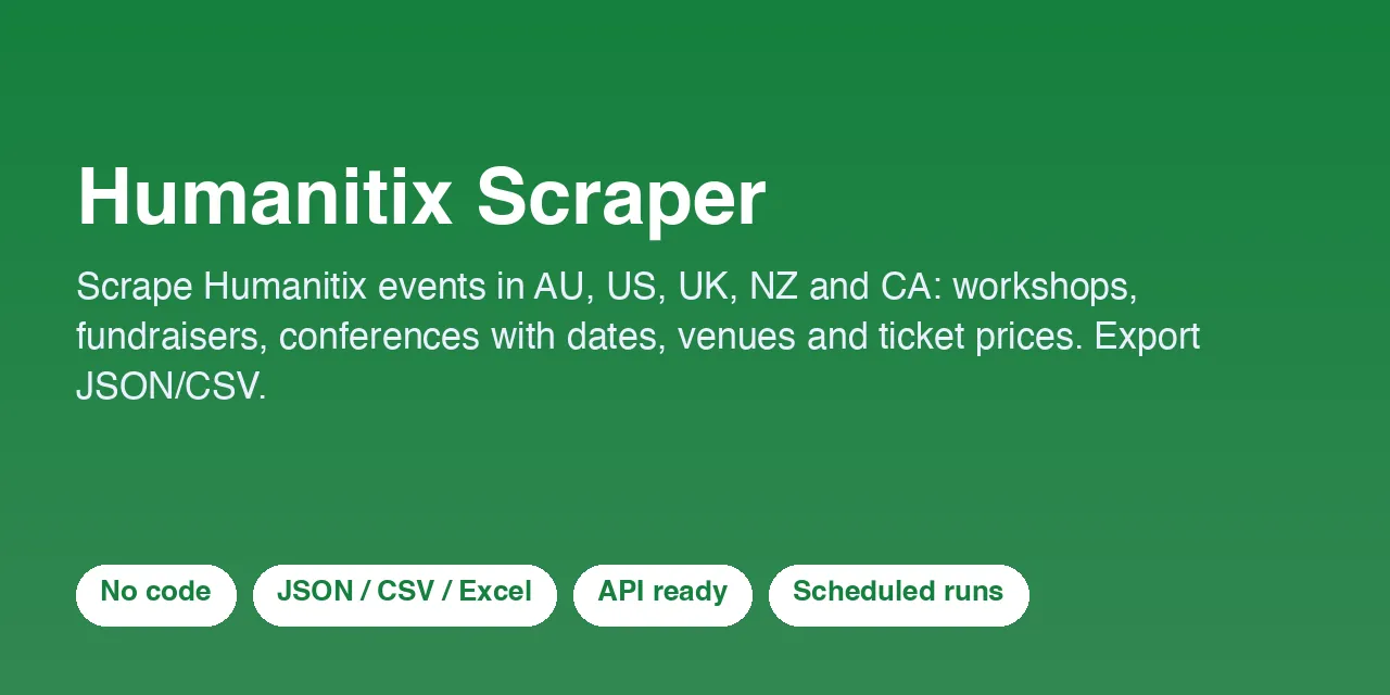 Humanitix Scraper - scrape data with Apify