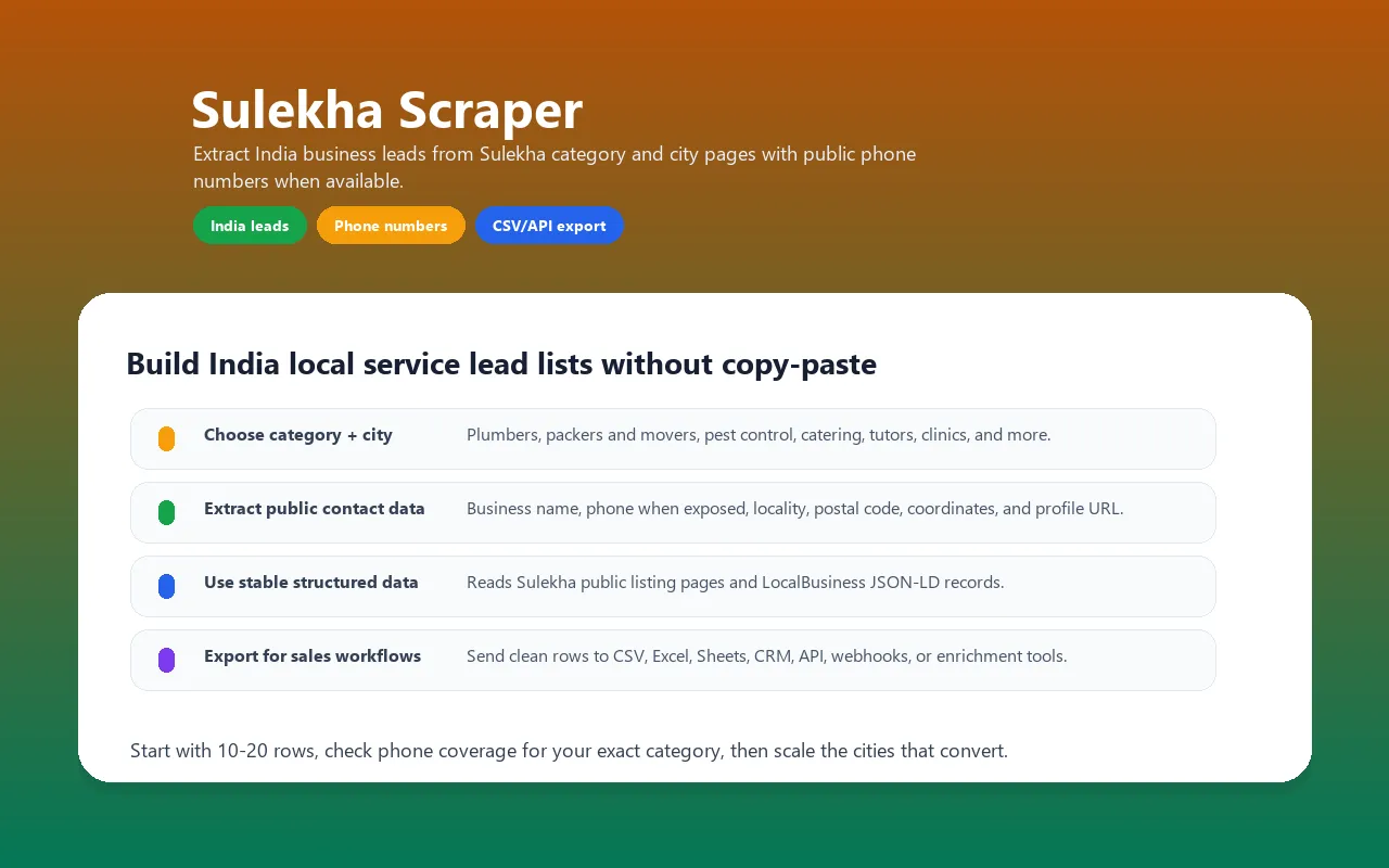 Sulekha Scraper hero