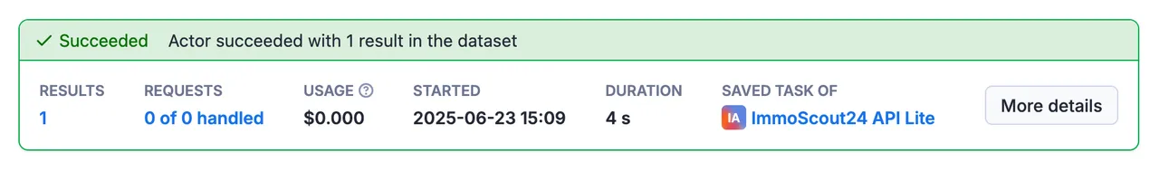 ImmoScout24 API Lite Pricing Monitor Mode