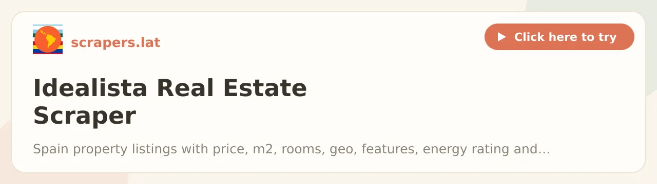 Idealista Real Estate Scraper (Spain Property Listings)