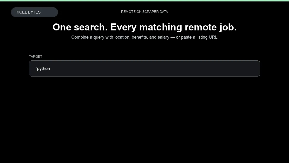 Remote OK Scraper — input to structured data