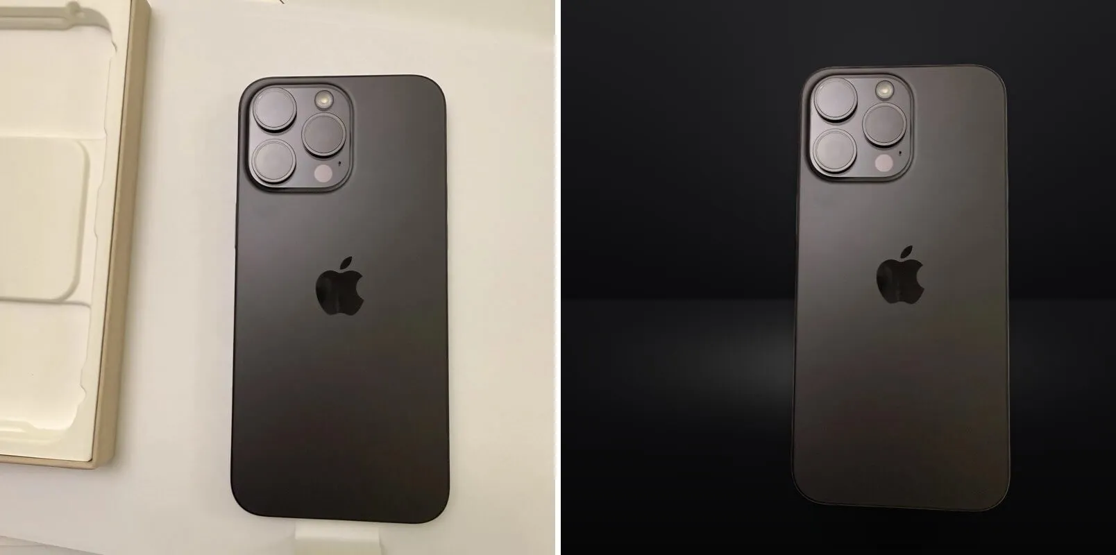 Phone on the gloss-black background