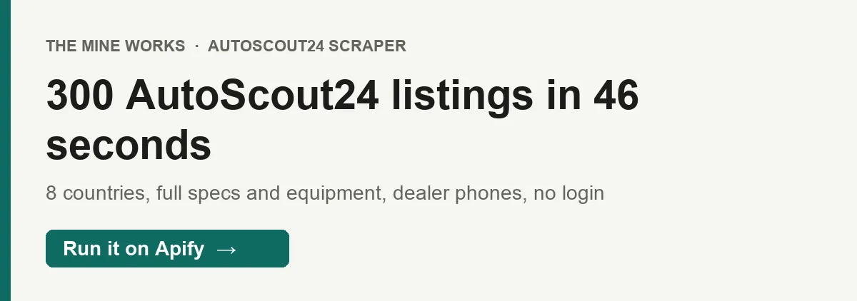 300 AutoScout24 listings in 46 seconds