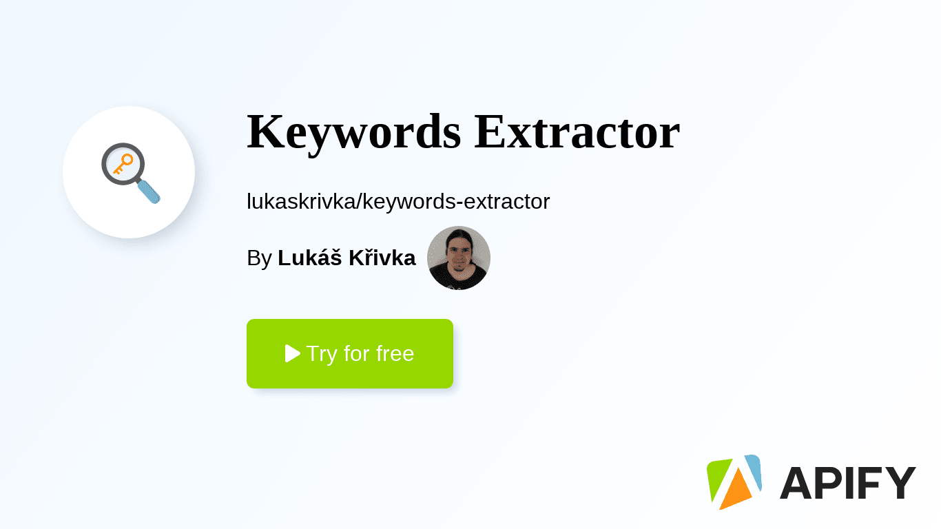 Keywords Extractor · Apify