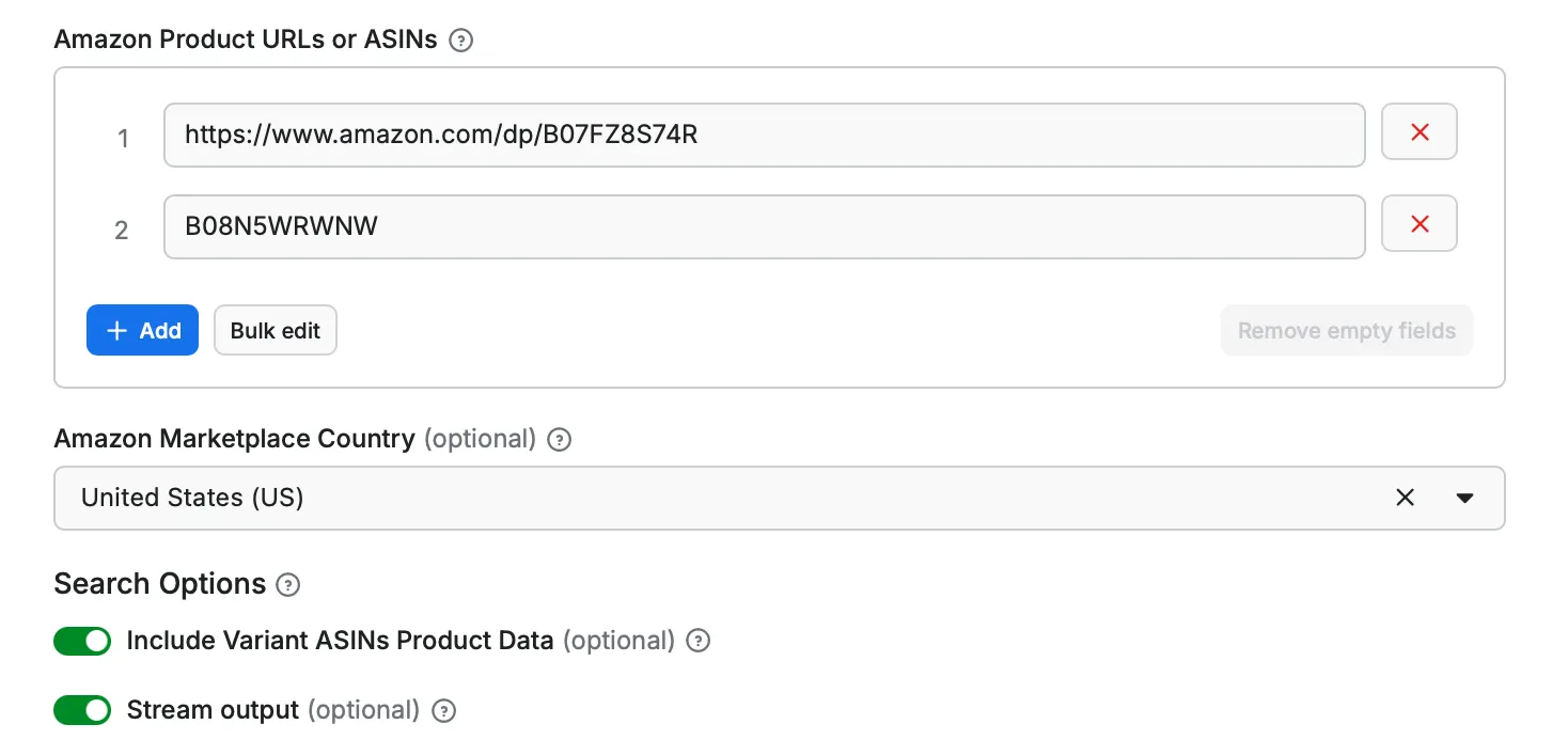 Jungle Scout Search Parameters Input Image