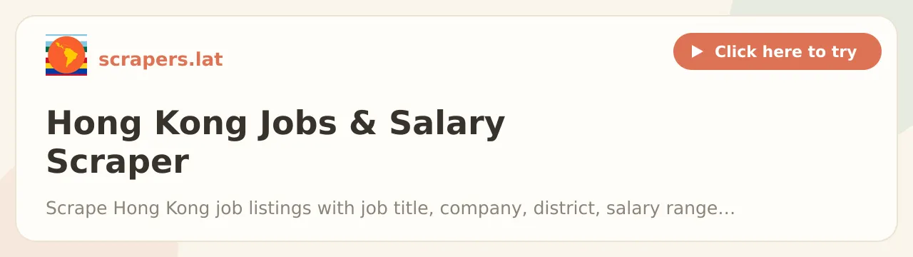 Hong Kong Jobs & Salary Scraper