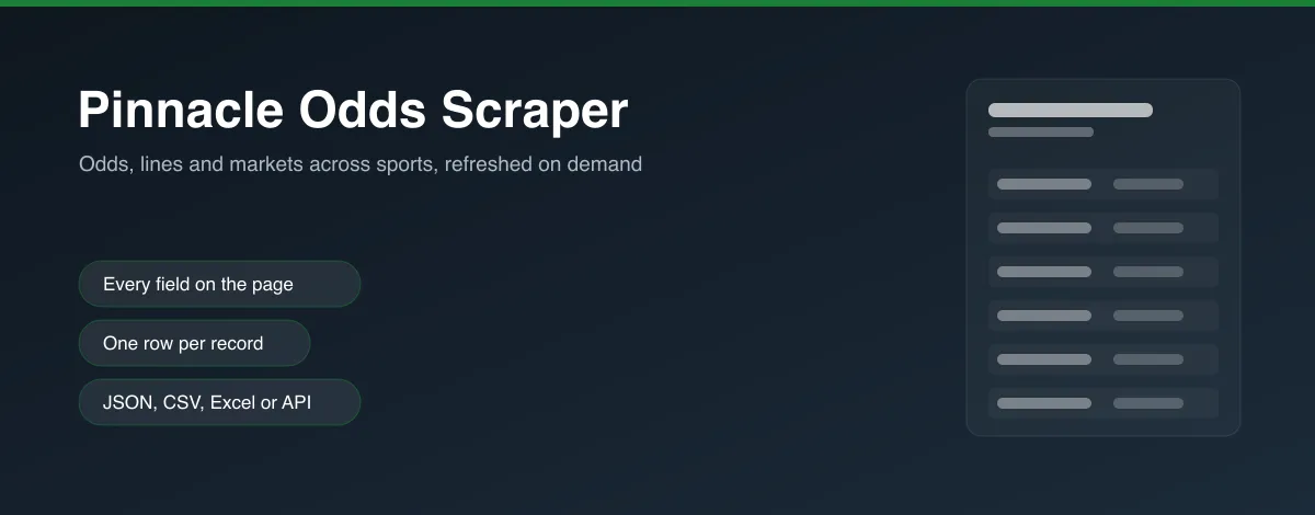 Pinnacle Odds Scraper hero