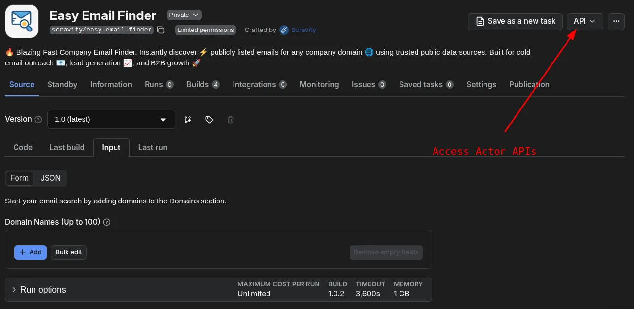 easy email finder api access