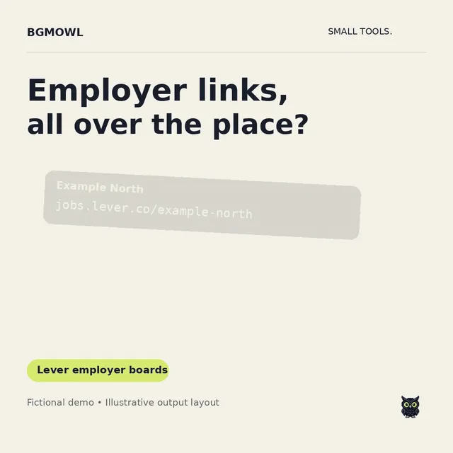 Employer ATS Job Feed illustrative demo: public Lever jobs in one tidy feed
