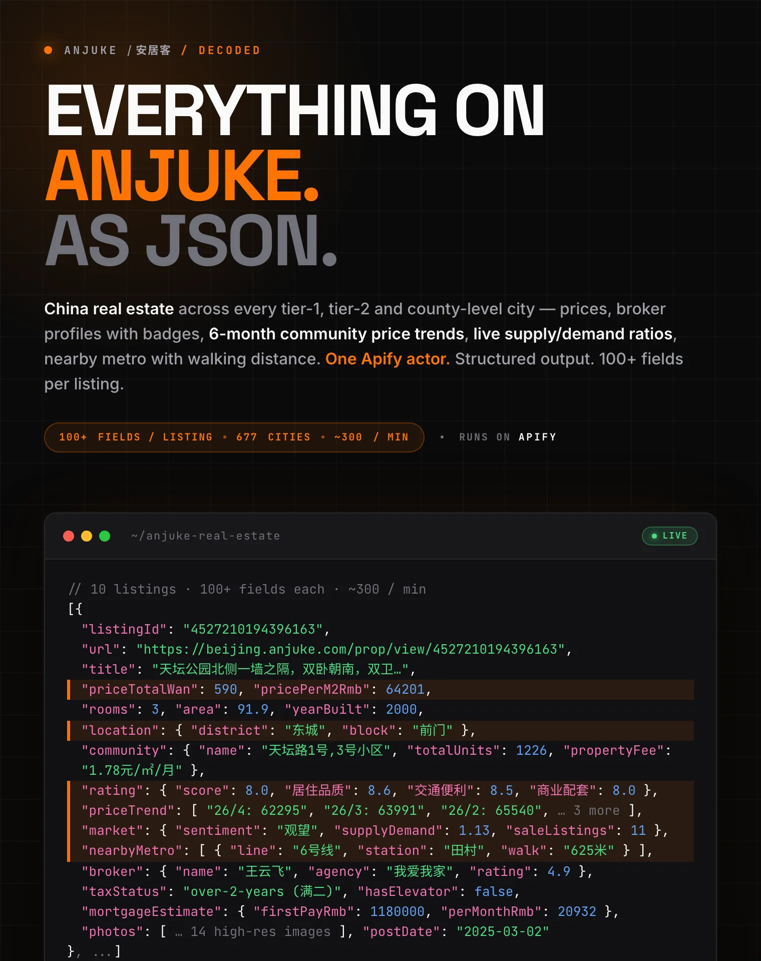 Anjuke Real Estate Scraper