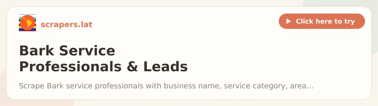 Bark Service Professionals & Leads Scraper