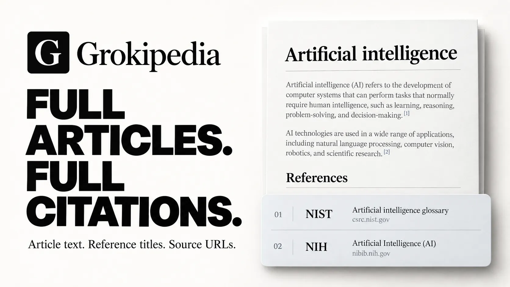Full articles. Full citations. Grokipedia article text, reference titles and source URLs.