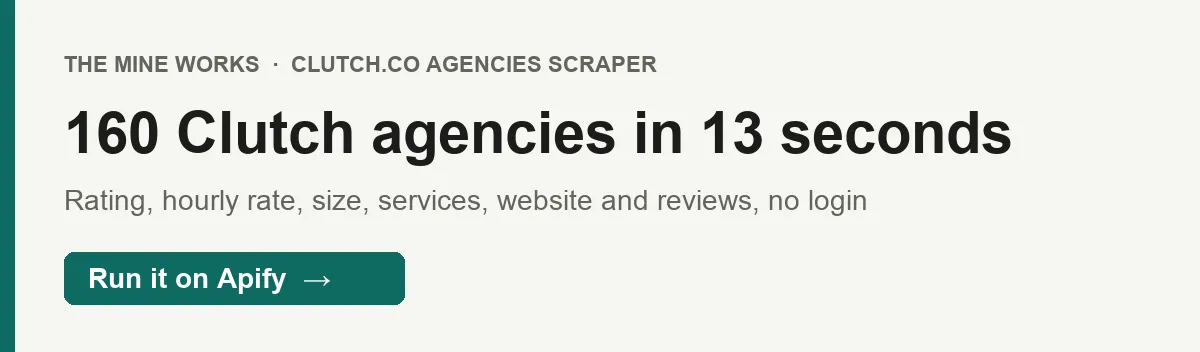160 Clutch agencies in 13 seconds